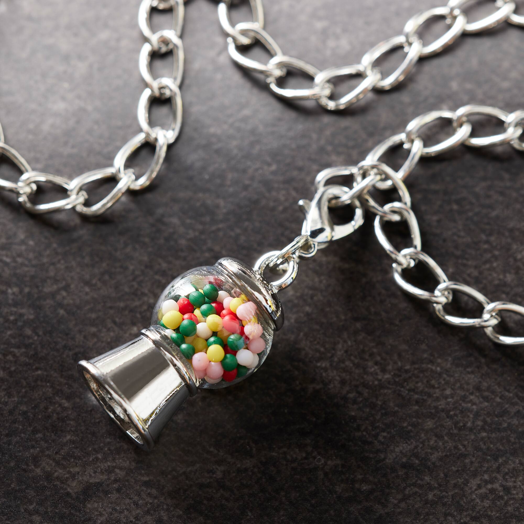 12 Pack: Rhodium Gumball Machine Charm by Bead Landing™